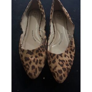 Time and Tru Leopard Print Pointed Toe‎ Memory Foam Flats Shoes 7.5